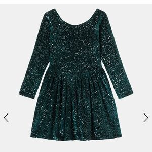 KONGES Elegant Green Sequin Kids Formal Dress